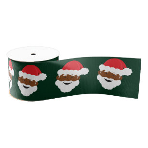 Santa Claus Gesicht Red Green Brown Weihnachten Ripsband