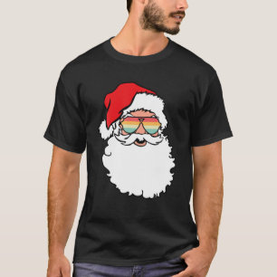 Santa Claus Gesicht Retro Vintage Sonnenbrille T-Shirt