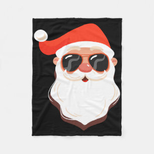 Santa Claus Gesicht Sonnenbrille Mit Hut Bart Spaß Fleecedecke