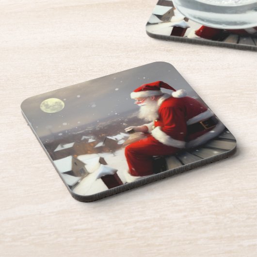 Santa Claus Getränkeuntersetzer (Linke Seite)