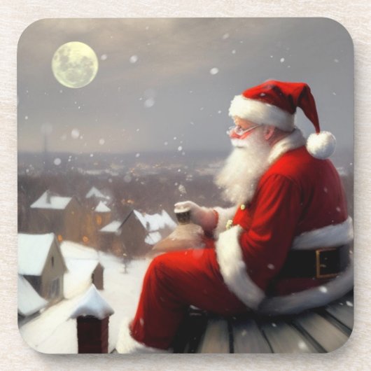 Santa Claus Getränkeuntersetzer (Vorderseite)