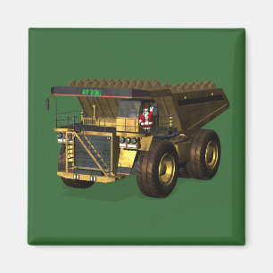 Santa Claus Giant  Dump Truck Driver Magnet