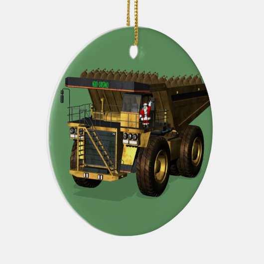 Santa Claus Giant Dump Truckfahrer Keramikornament (Rechts)