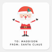 Santa Claus Gift Label | Christmas Present Sticker (Vorderseite)
