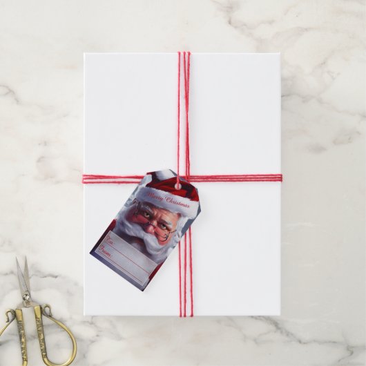 Santa Claus Gift Tags Geschenkanhänger (Mit Garn)