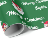 Santa Claus Gift Wrap | Santa Face Gift Wrap Geschenkpapier (Rolleneckpunkt)