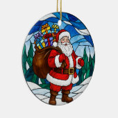 Santa Claus Gifts Pine Trees Christmas Ornament (Rechts)