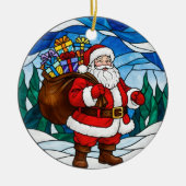 Santa Claus Gifts Pine Trees Christmas Ornament (Vorne)