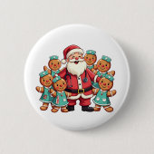 Santa Claus Gingerbread Krankenwagen Button (Vorderseite)