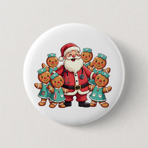 Santa Claus Gingerbread Krankenwagen Button