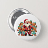 Santa Claus Gingerbread Krankenwagen Button (Vorne & Hinten)