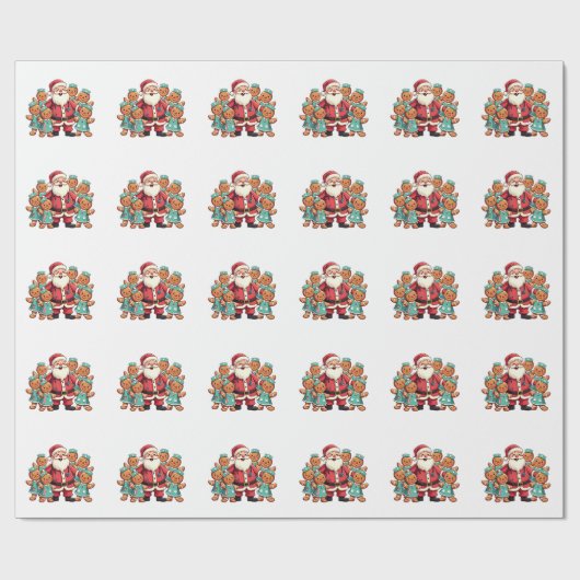 Santa Claus Gingerbread Krankenwagen Geschenkpapier (Flach)