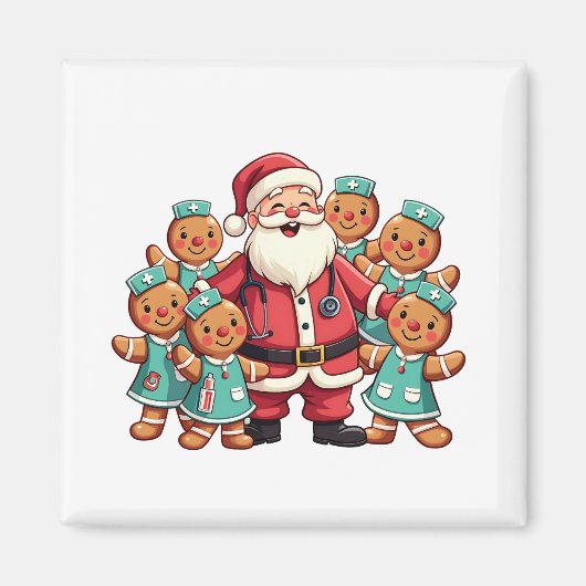Santa Claus Gingerbread Krankenwagen Magnet (Vorne)