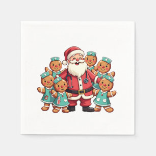 Santa Claus Gingerbread Krankenwagen Serviette
