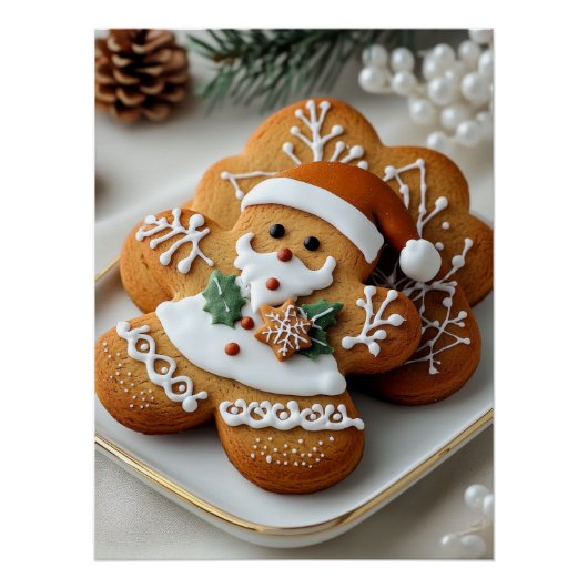 Santa Claus Gingerbread Man Poster (Vorderseite)