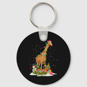 Santa Claus Giraffe Xmas Tree Lights Frohe Weihnac Schlüsselanhänger