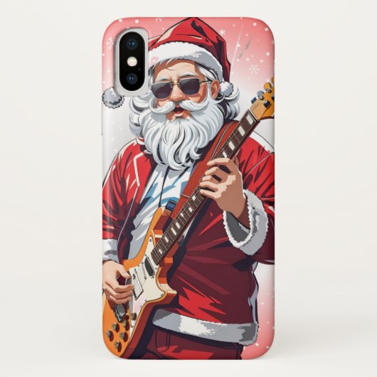 Santa Claus Gitarre spielen Case-Mate iPhone Hülle (Rückseite)