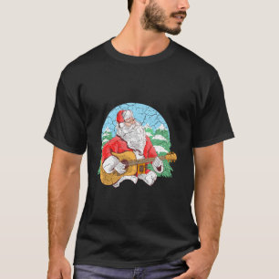 Santa Claus Gitarre spielen Cooler Vater Weihnacht T-Shirt
