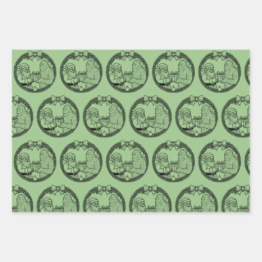 Santa Claus Giving Gift to Bigfoot Geschenkpapier Set (Vorderseite 2)