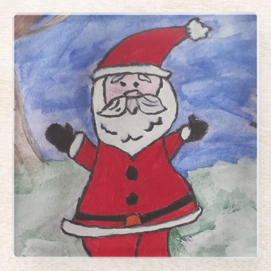 Santa Claus Glass Untersetzer (Vorderseite)