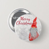 Santa Claus Gnome auf dem Snowy Field Button (Vorne & Hinten)