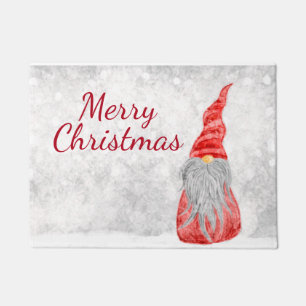 Santa Claus Gnome auf dem Snowy Field Fußmatte