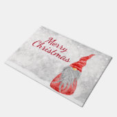 Santa Claus Gnome auf dem Snowy Field Fußmatte (Schrägansicht)