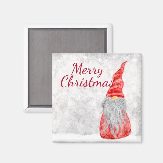 Santa Claus Gnome auf dem Snowy Field  Magnet (Vorderseite/Rückseite)