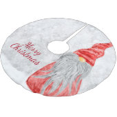 Santa Claus Gnome auf dem Snowy Field Polyester Weihnachtsbaumdecke (Schrägansicht)