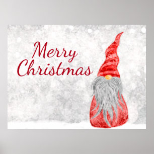 Santa Claus Gnome auf dem Snowy Field Poster