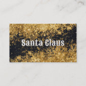 Santa Claus Gold Black Glitzer Business Card Visitenkarte (Vorderseite)