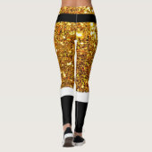 Santa Claus Gold Glitzer Leggings (Rückseite)