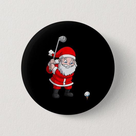 Santa Claus Golf Christmas Golfer Golfing Button (Vorderseite)