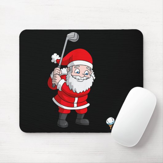 Santa Claus Golf Christmas Golfer Golfing Mousepad (Mit Mouse)