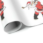 Santa Claus Golf Geschenkpapier (Rolleneckpunkt)