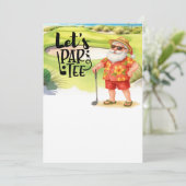 Santa Claus Golfen mit Weihnachtsgeschenk für Golf Einladung (Stehend Vorderseite)