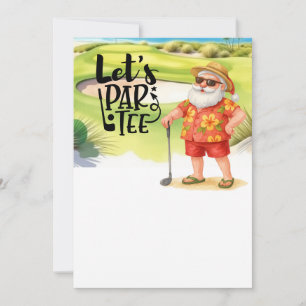 Santa Claus Golfen mit Weihnachtsgeschenk für Golf Einladung