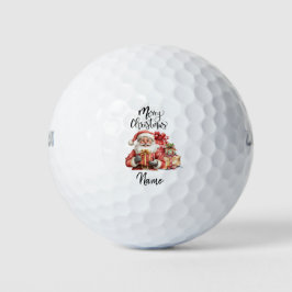 Santa Claus Golfen mit Weihnachtsgeschenk für Golf Golfball