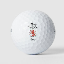 Santa Claus Golfen mit Weihnachtsgeschenk für Golf Golfball
