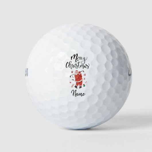 Santa Claus Golfen mit Weihnachtsgeschenk für Golf Golfball (Vorderseite)