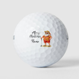 Santa Claus Golfen mit Weihnachtsgeschenk für Golf Golfball