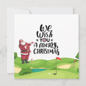 Santa Claus Golfer Frohe Weihnachten am Golfplatz Karte (Vorderseite)