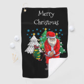 Santa Claus Golfer mit Weihnachtsbaum für Golfer Golfhandtuch (Insitu)