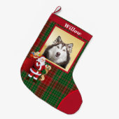 Santa Claus Good Dog List Foto Name Large Christm Großer Weihnachtsstrumpf (Vorderansicht (hängend))