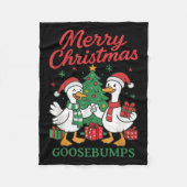 Santa Claus Goose Tree Merry Christmas Goosebumps Fleecedecke (Vorderseite)