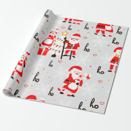 Santa Claus Gray Weihnachten Geschenkpapier