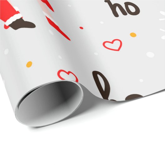 Santa Claus Gray Weihnachten Geschenkpapier (Rolleneckpunkt)