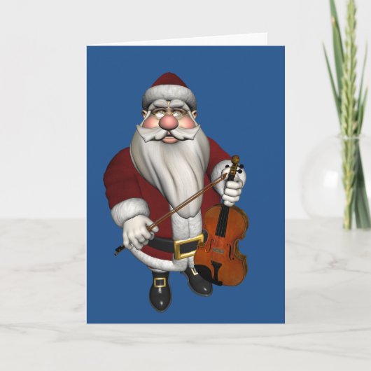 Santa Claus Great Violinist Feiertagskarte (Vorderseite)