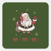 Santa Claus Green Square Stickers (Vorderseite)