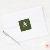 Santa Claus Green Square Stickers (Umschlag)